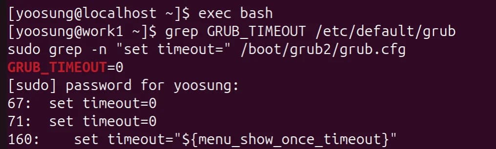 work1 GRUB 확인