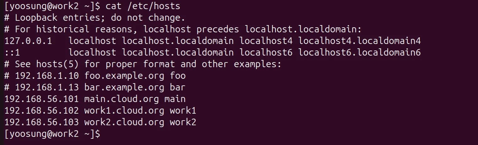 work2 /etc/hosts